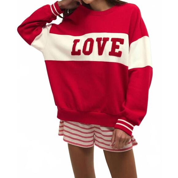 Z SUPPLY Tops - NEW Z SUPPLY oversized love sweatshirt in red